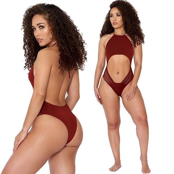 Burgundy swim suit - Picture 1 of 1